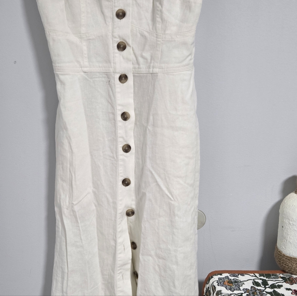 NWT Universal Thread Cream Button-Front Midi Dres… - image 2